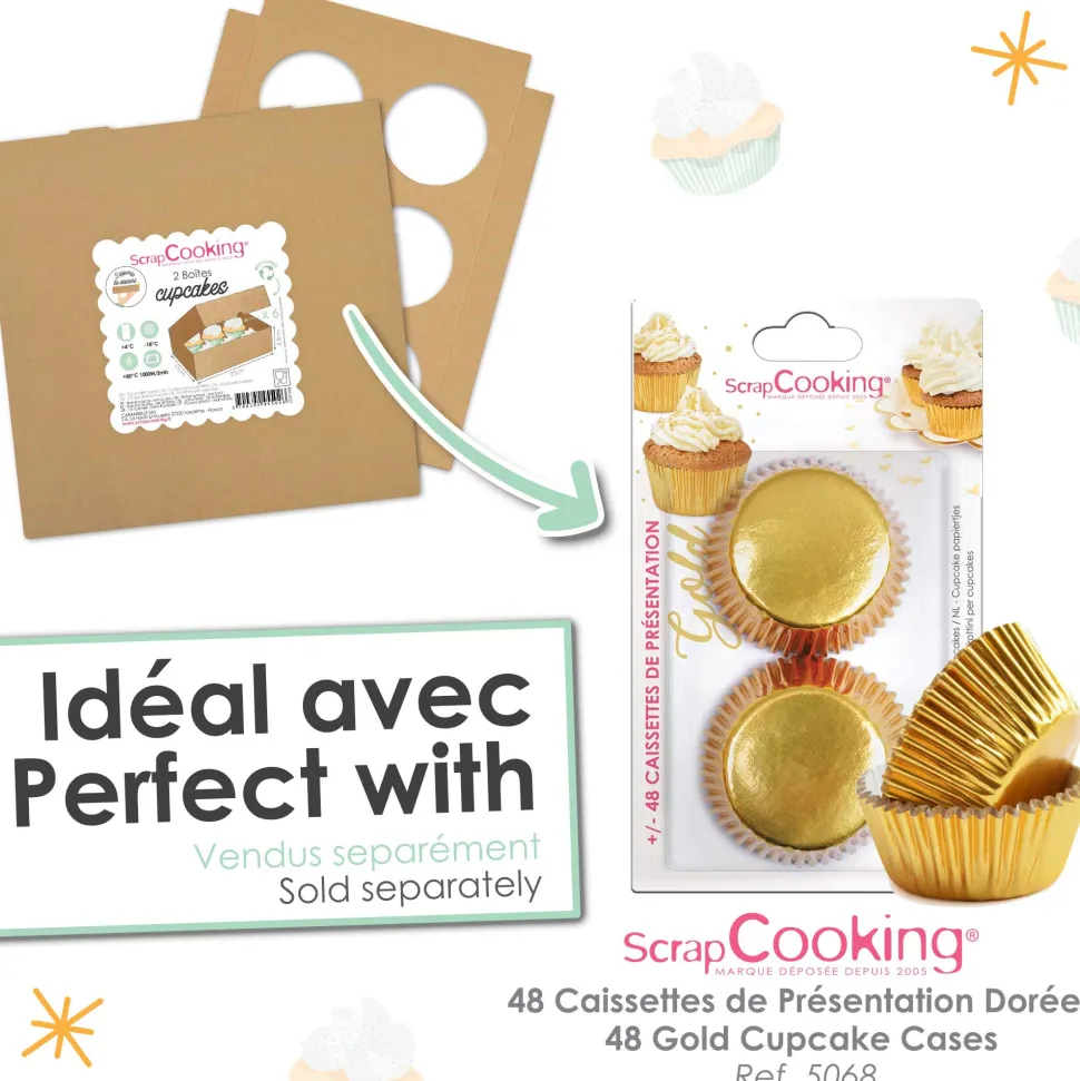 2 boites de transport pour 6 cupcakes