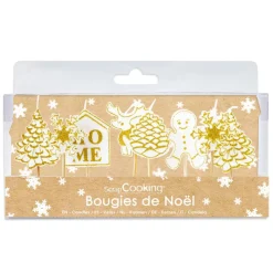 8 bougies de Noël dorées