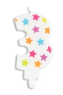 Bougie à étoiles chiffre 3