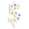 Bougie à étoiles chiffre 5