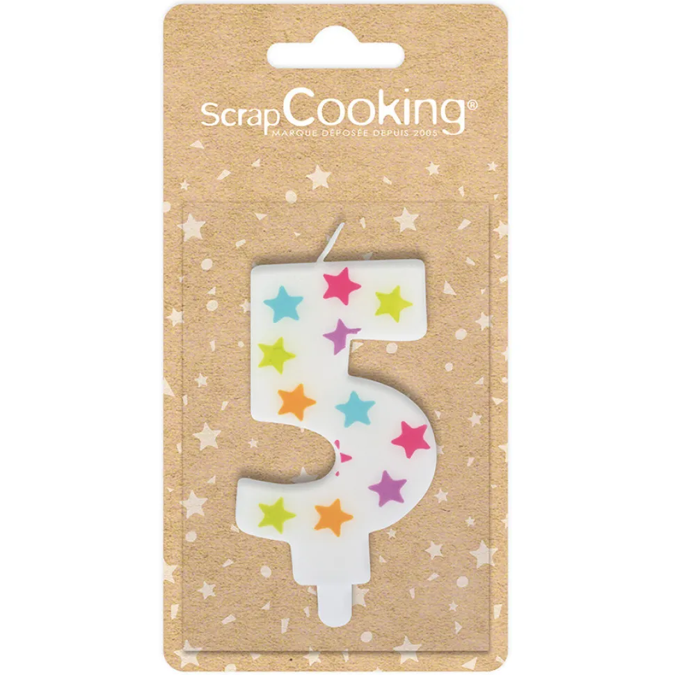 Bougie à étoiles chiffre 5