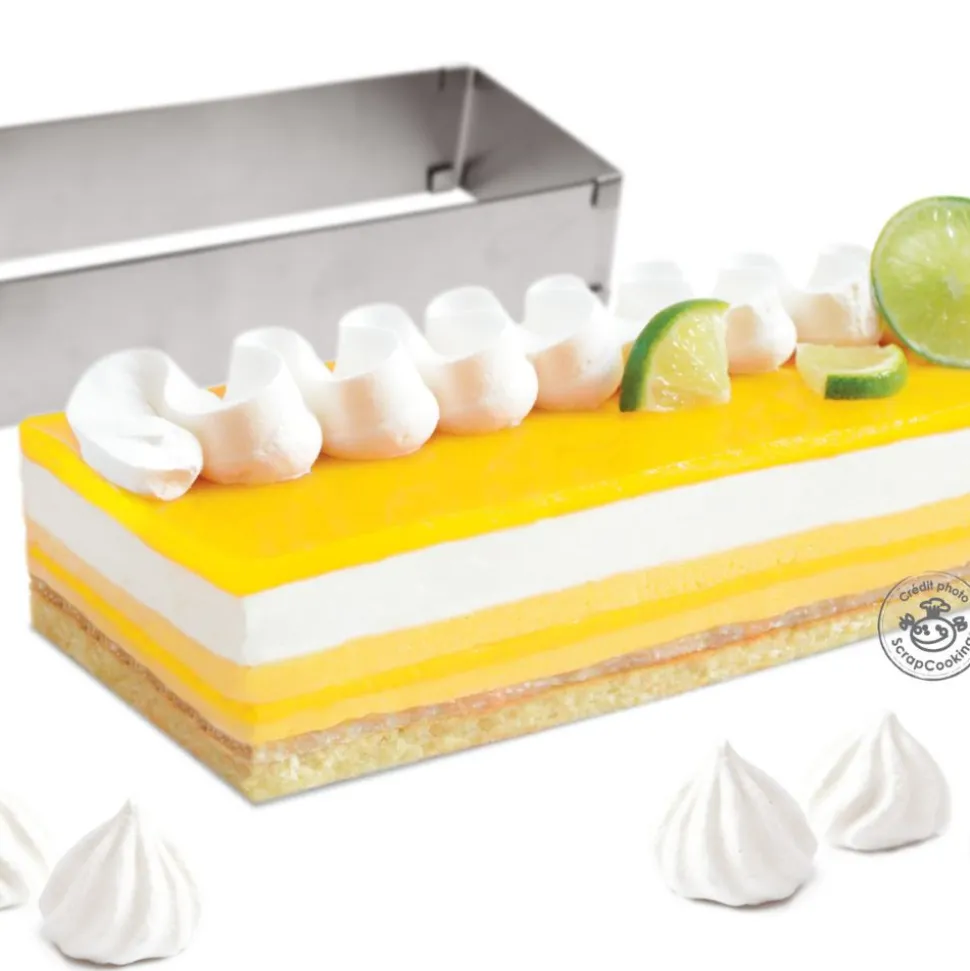 Cadre pâtissier rectangle extensible inox