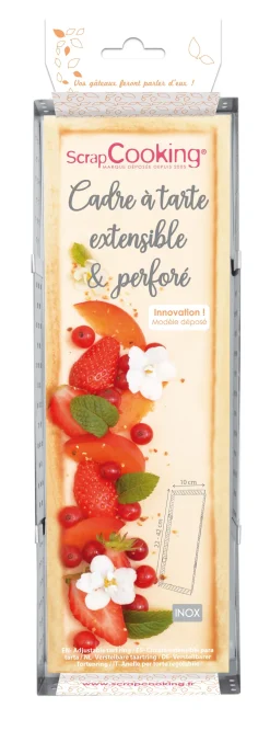 Cadre à tarte perforé extensible inox