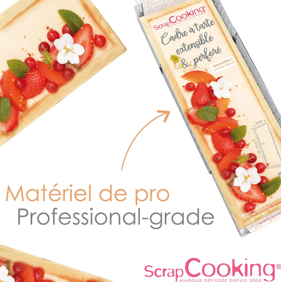 Cadre à tarte perforé extensible inox