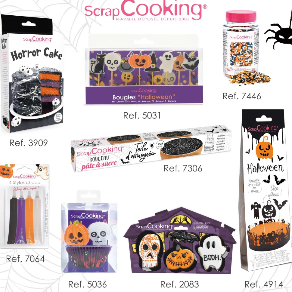 24 caissettes + 24 cake toppers Halloween