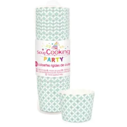 Caissettes de cuisson rosaces vert d'eau x 25