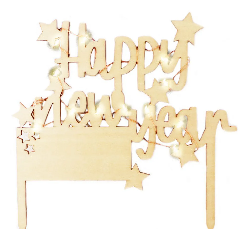 Cake topper led Happy New Year