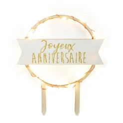Cake topper led Joyeux Anniversaire