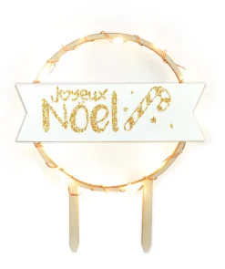 Cake topper led rond Joyeux Noël