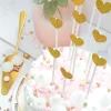 10 cake toppers cœurs dorés 20 cm