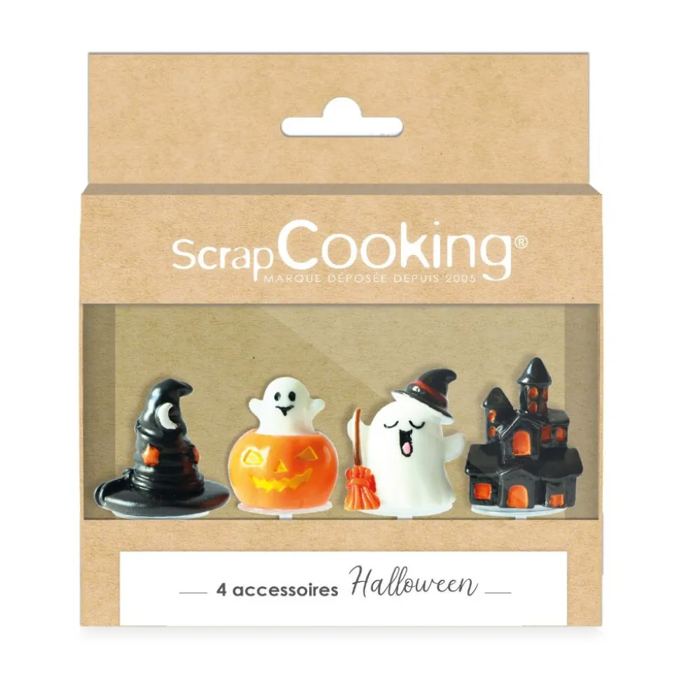 4 cake toppers pour déco Halloween