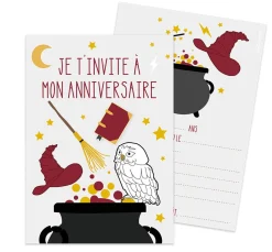 8 cartes d'invitation Sorcier