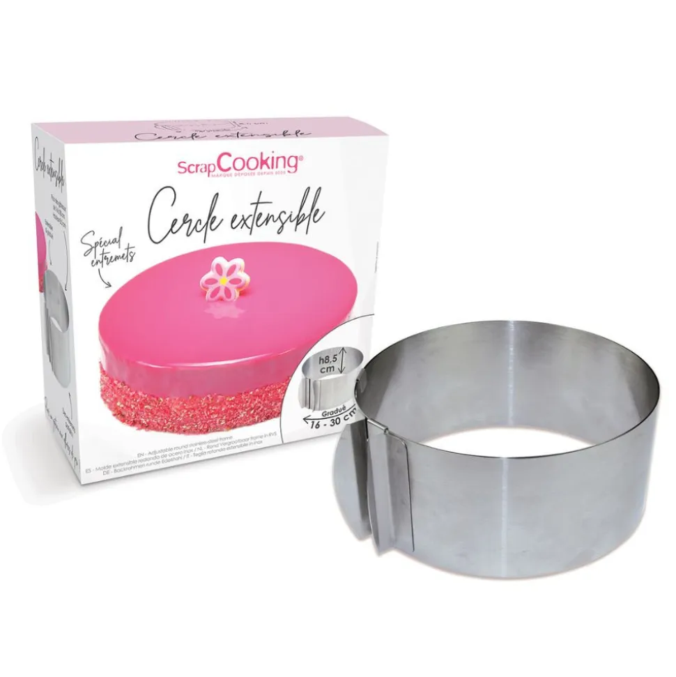 Cercle à pâtisserie extensible 16-30 cm