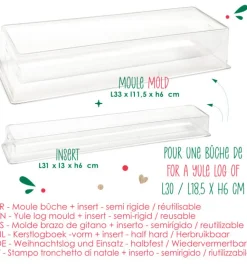 Coffret Bûche de Noël 30 cm - Moule, insert & support