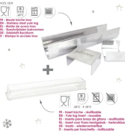 Coffret Bûche de Noël Inox - Moules bûche & Insert
