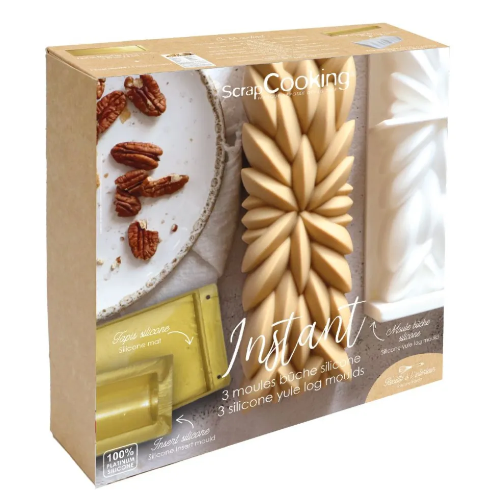 Coffret bûche de Noël Instant - Moules, insert, tapis & recettes