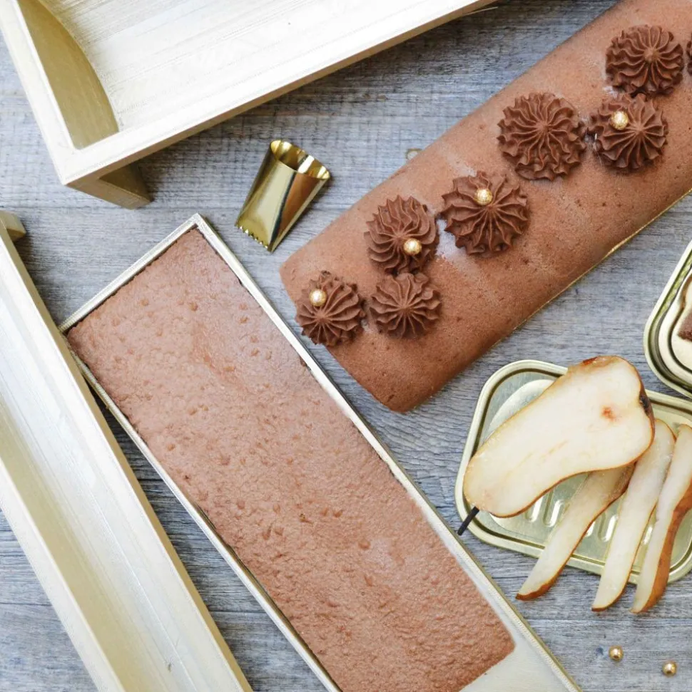 Coffret bûche de Noël - Moules, insert, tapis & recettes