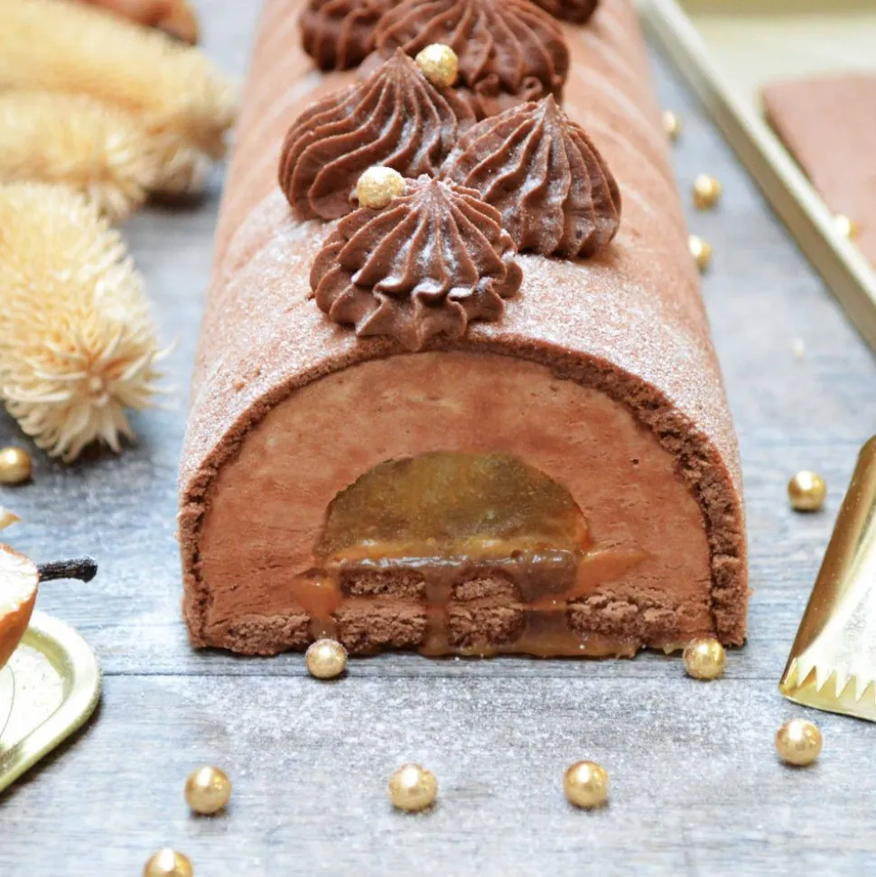 Coffret bûche de Noël - Moules, insert, tapis & recettes