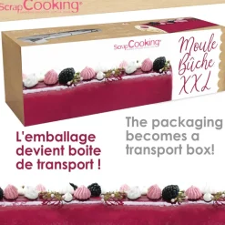 Coffret Bûche de Noël XXL - Moule Inox & feuilles rhodoïd
