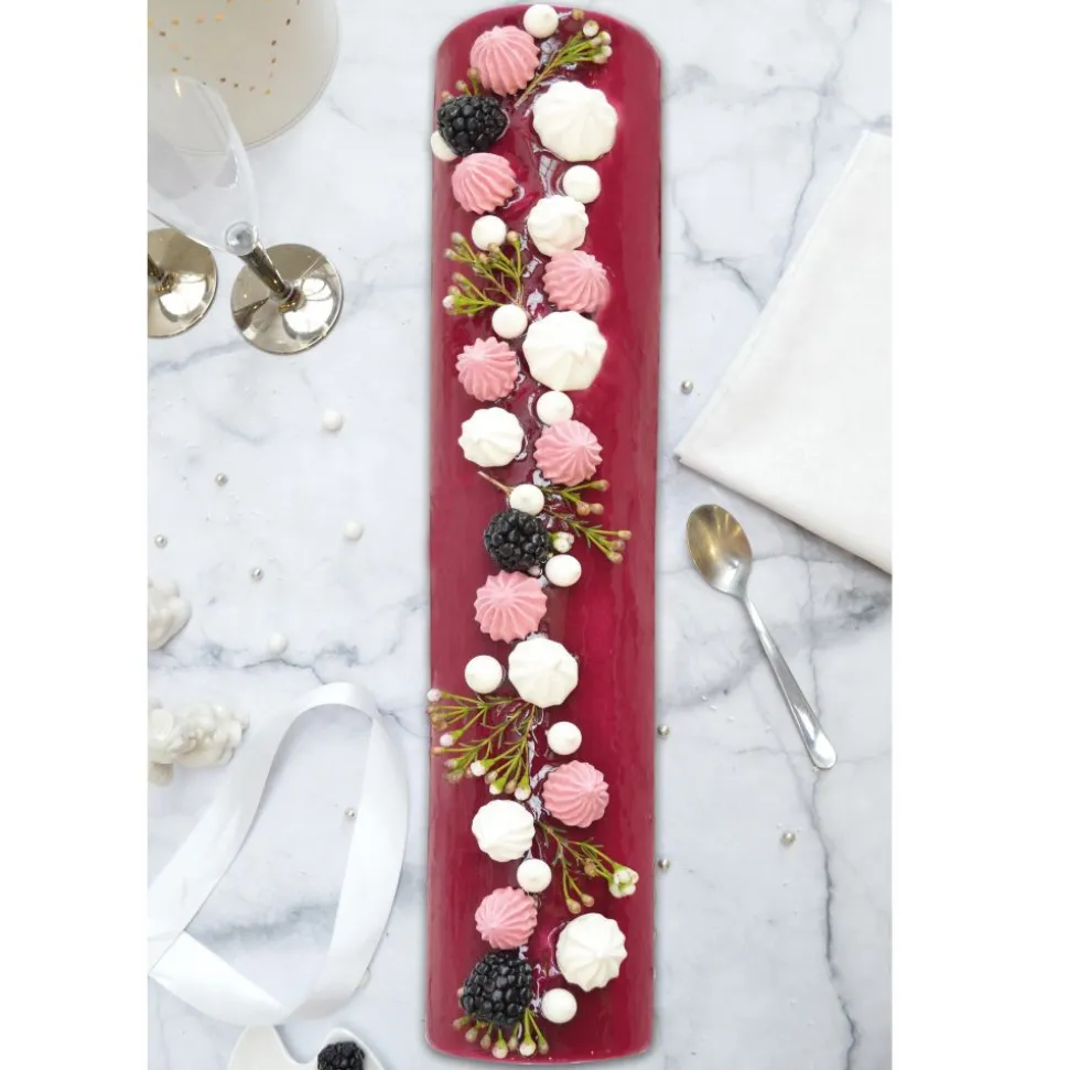 Coffret Bûche de Noël XXL - Moule Inox & feuilles rhodoïd