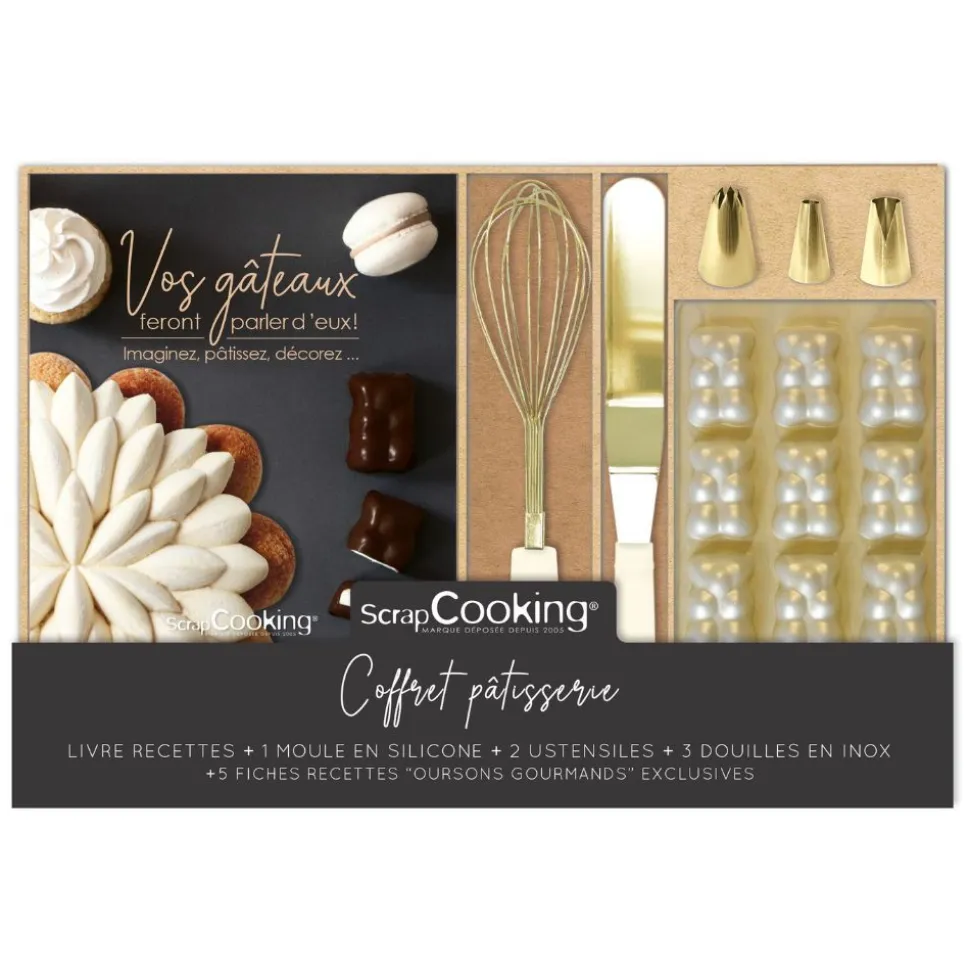 Coffret cadeau pâtisserie à offrir - livre & ustensiles