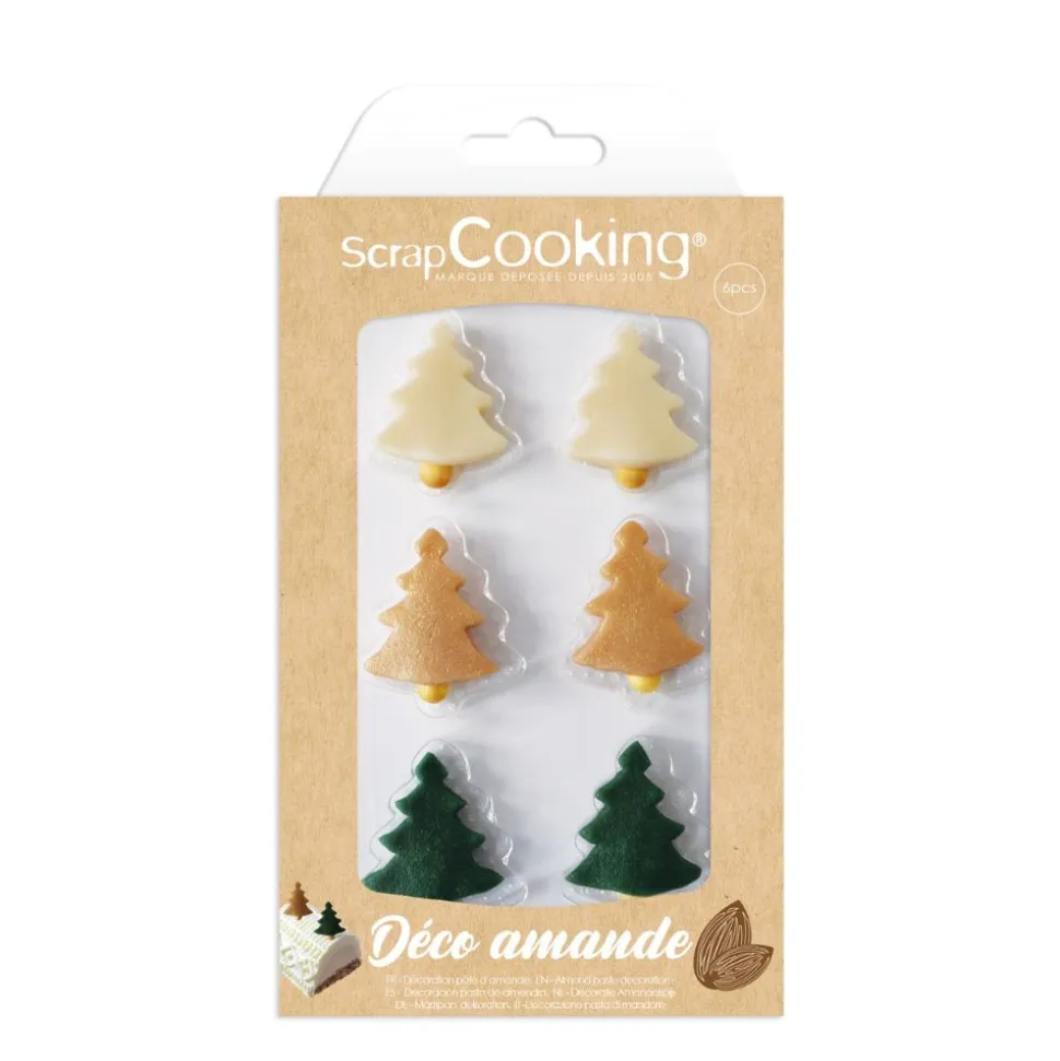 Décorations sapins de Noël en pâte d'amande