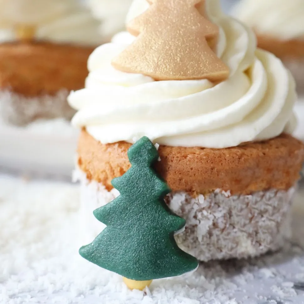 Décorations sapins de Noël en pâte d'amande