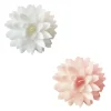 Décors azyme Fleurs dahlias blanches et roses pastel x5