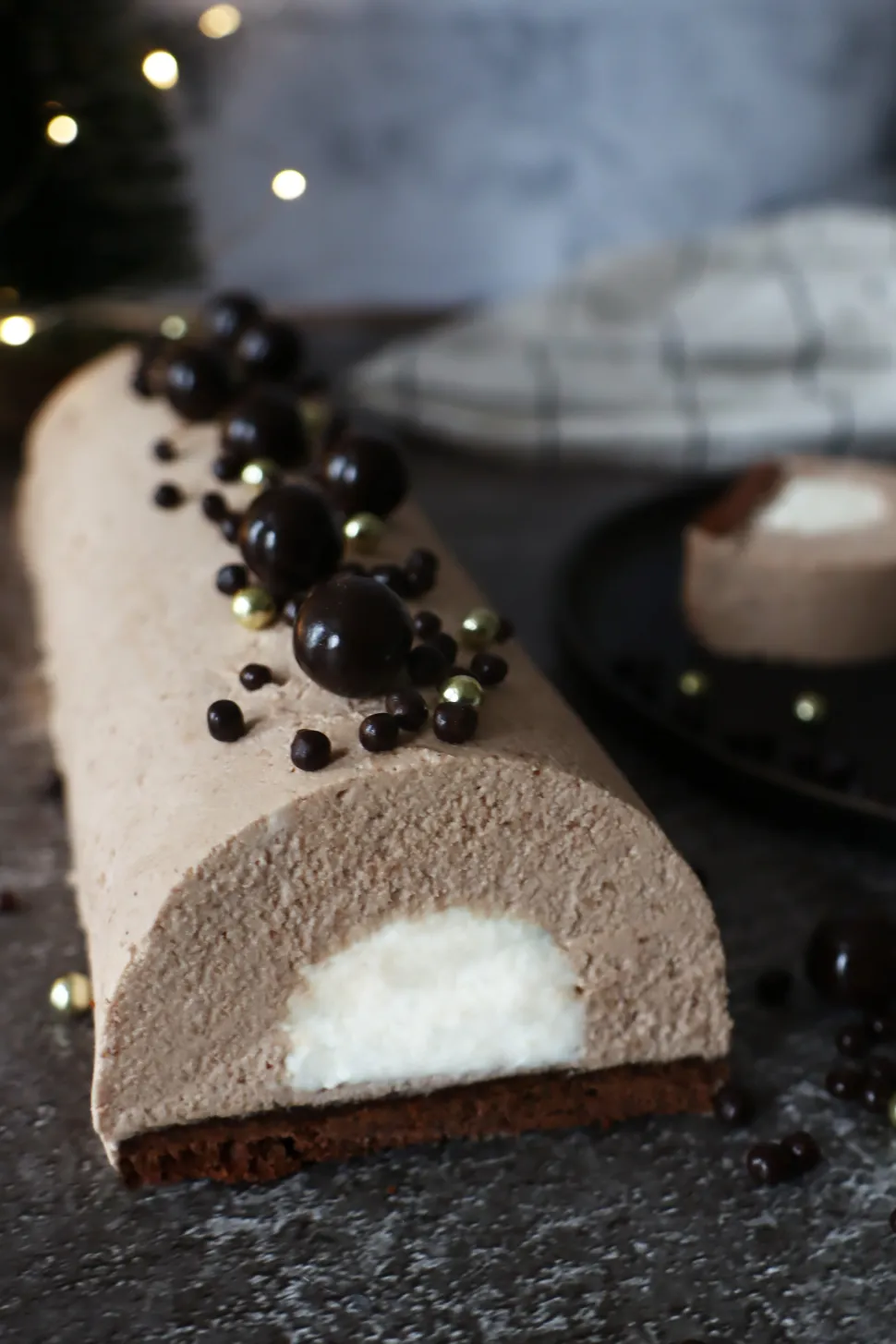 Décors perles chocolat noir et doré 50g