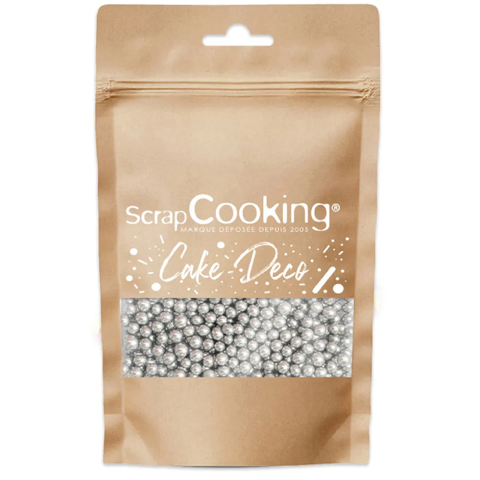 Décors sucrés perles argentés 55g