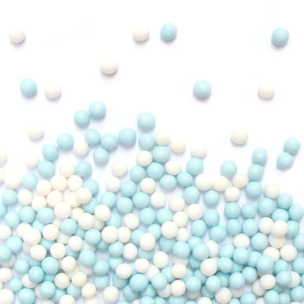 Décors sucrés perles blanc/bleu 55g
