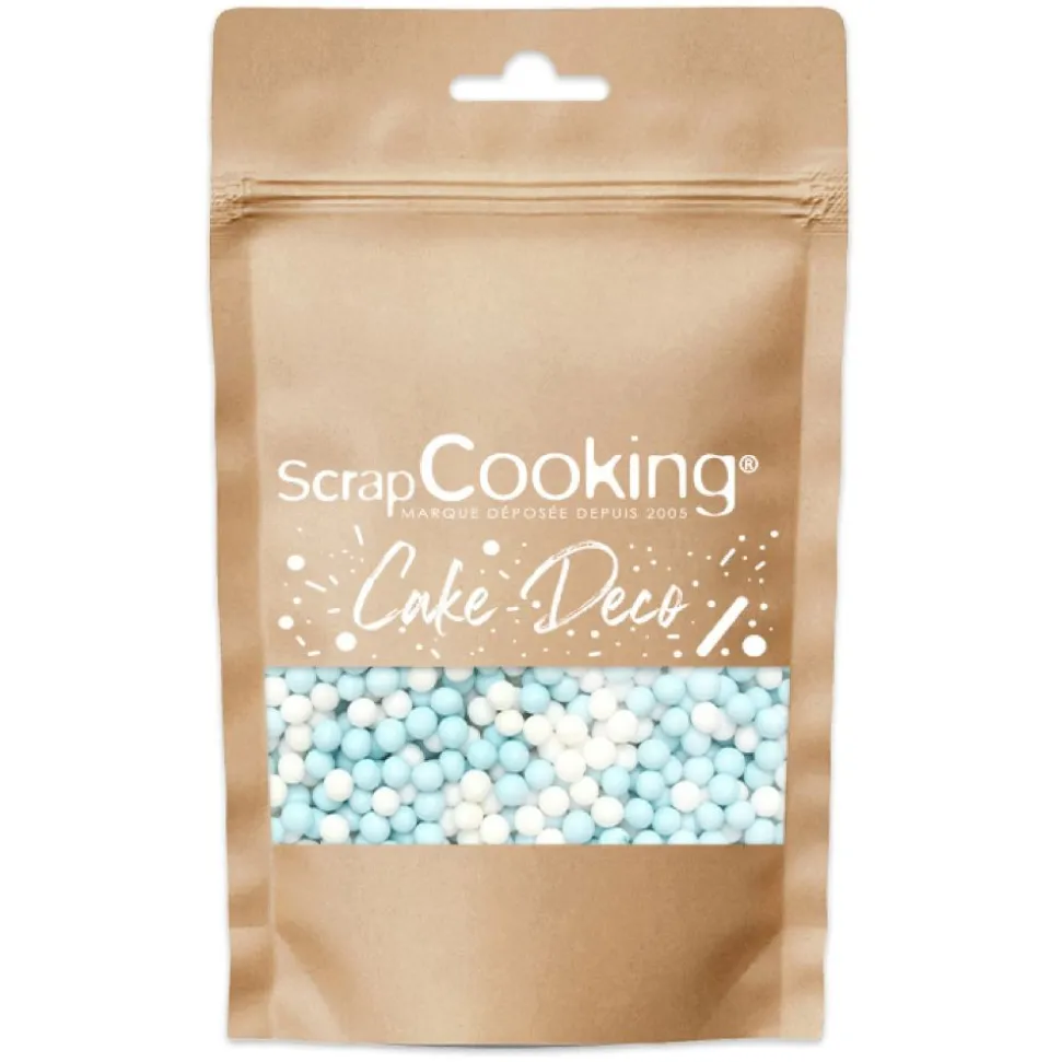 Décors sucrés perles blanc/bleu 55g