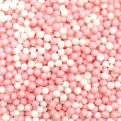 Décors sucrés perles blanc/rose 55g