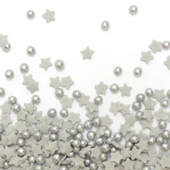 Décors sucrés étoiles/perles argentées 55g