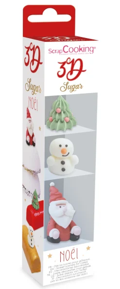 Décosucres 3D Noël (sapin, bonhomme de neige et Père Noël)