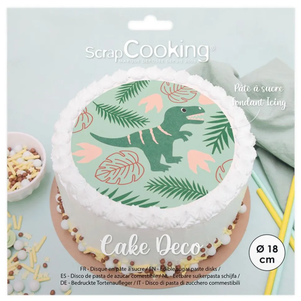 Disque de pâte à sucre Dinosaure