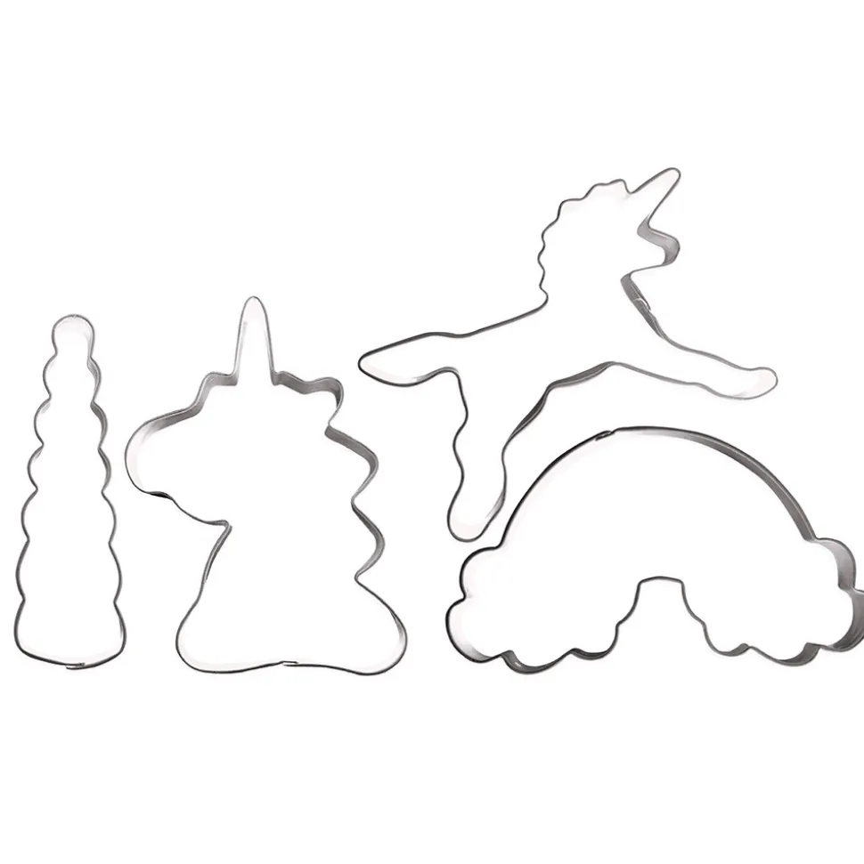 4 emporte-pièces inox Licorne