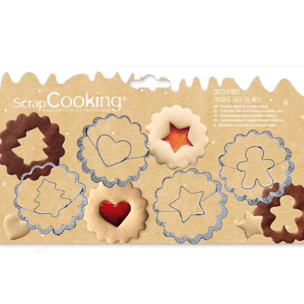 Emporte-pièces inox pour biscuits Linzer x4