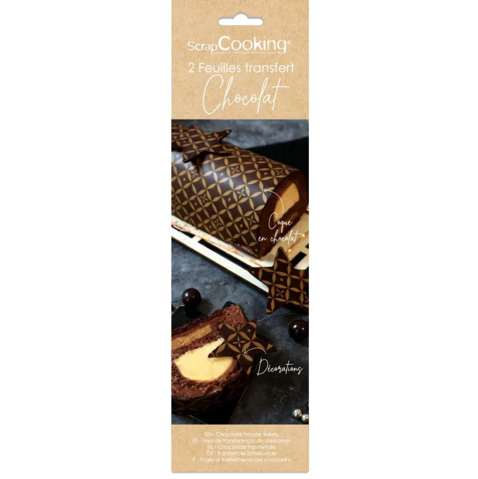 2 feuilles transfert pour bûche - Motif Couture