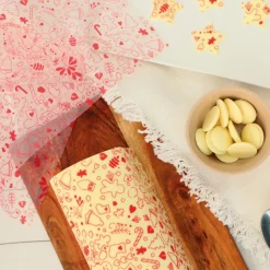 2 feuilles transfert pour bûche - Motif Noël