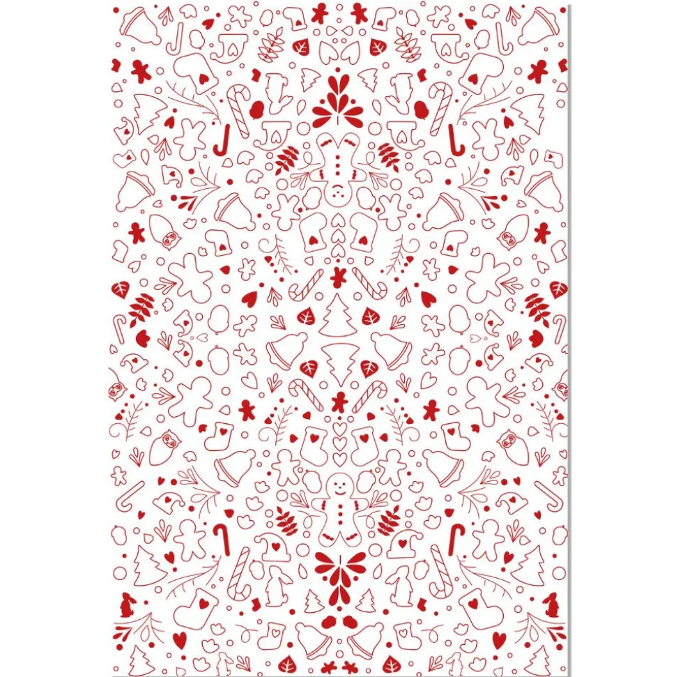 2 feuilles transfert pour bûche - Motif Noël