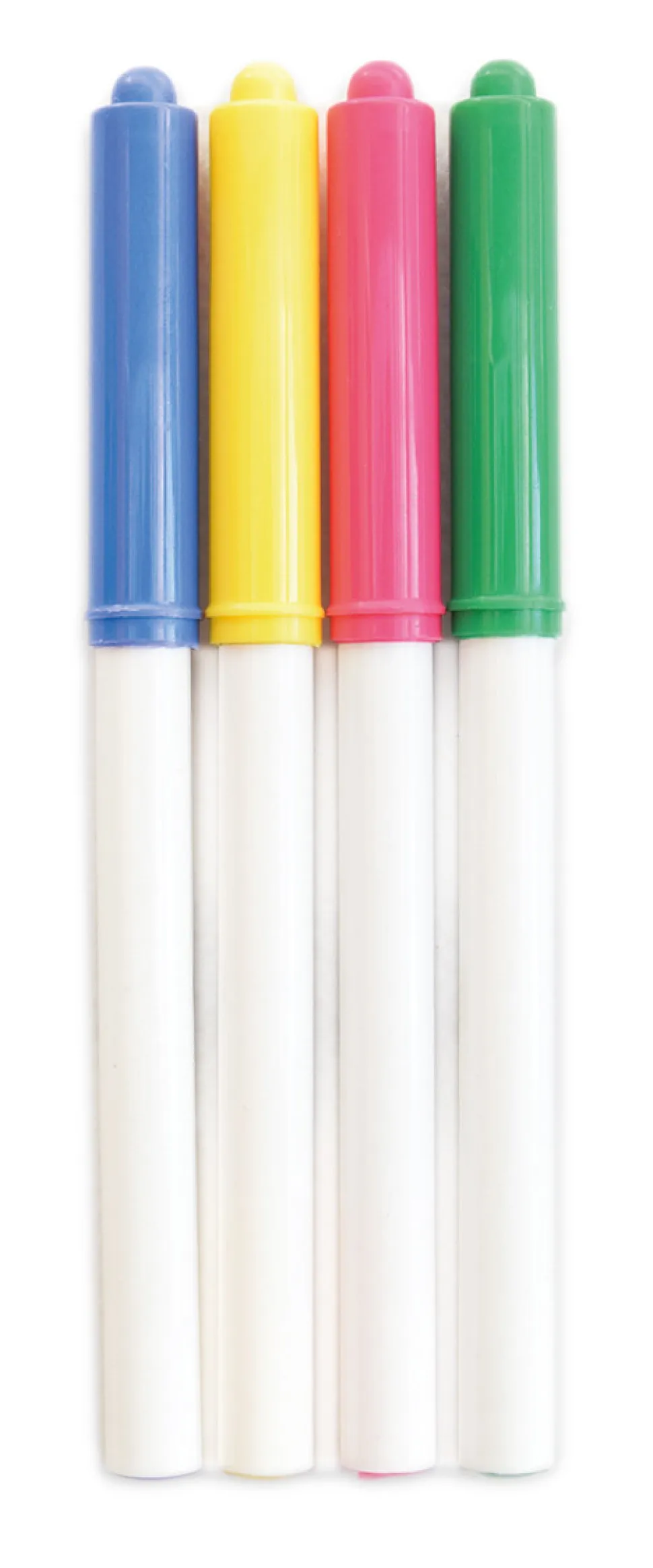 4 feutres alimentaires jaune, vert, rose, bleu