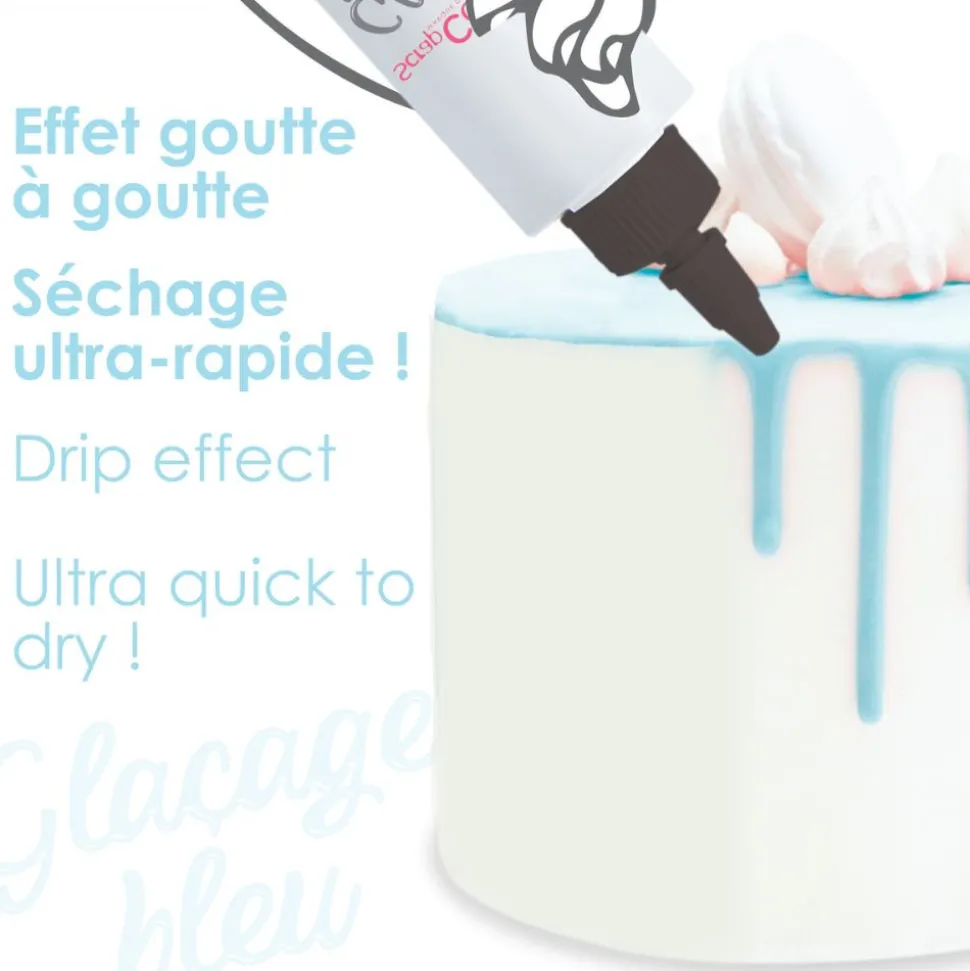 Glaçage bleu goût choco - Drip cake