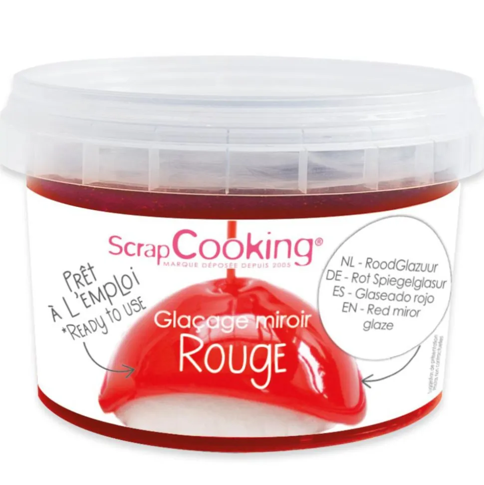 Glaçage miroir prêt à l'emploi rouge 300g