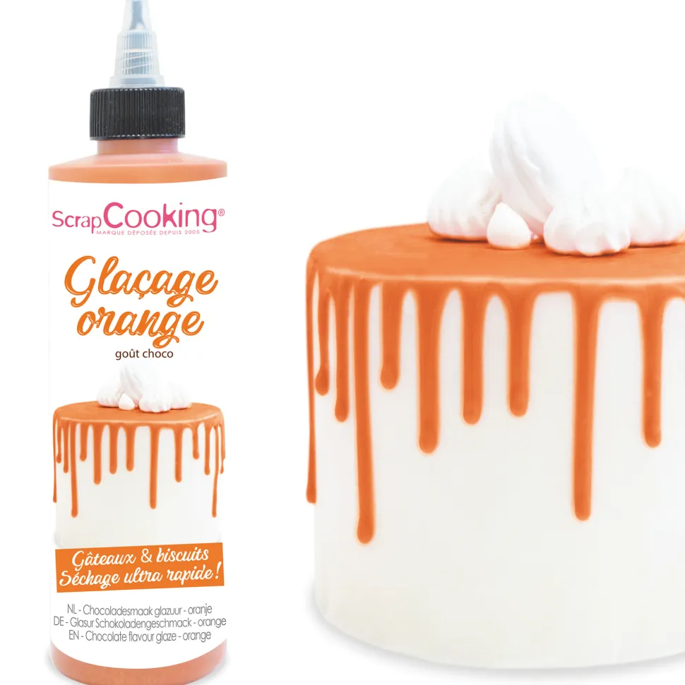 Glaçage orange goût choco - Drip cake