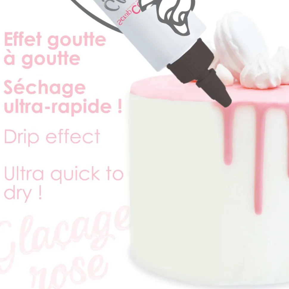 Glaçage rose chocolat - Drip cake