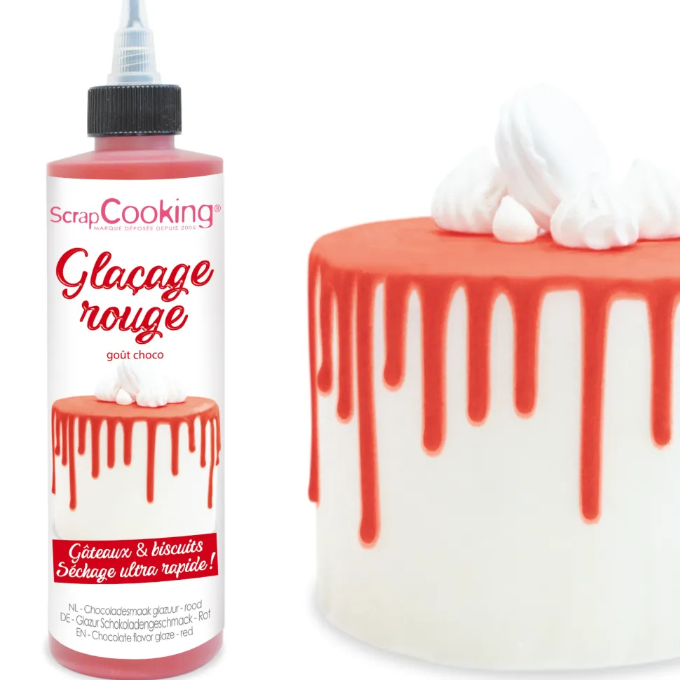 Glaçage rouge chocolat - Drip cake