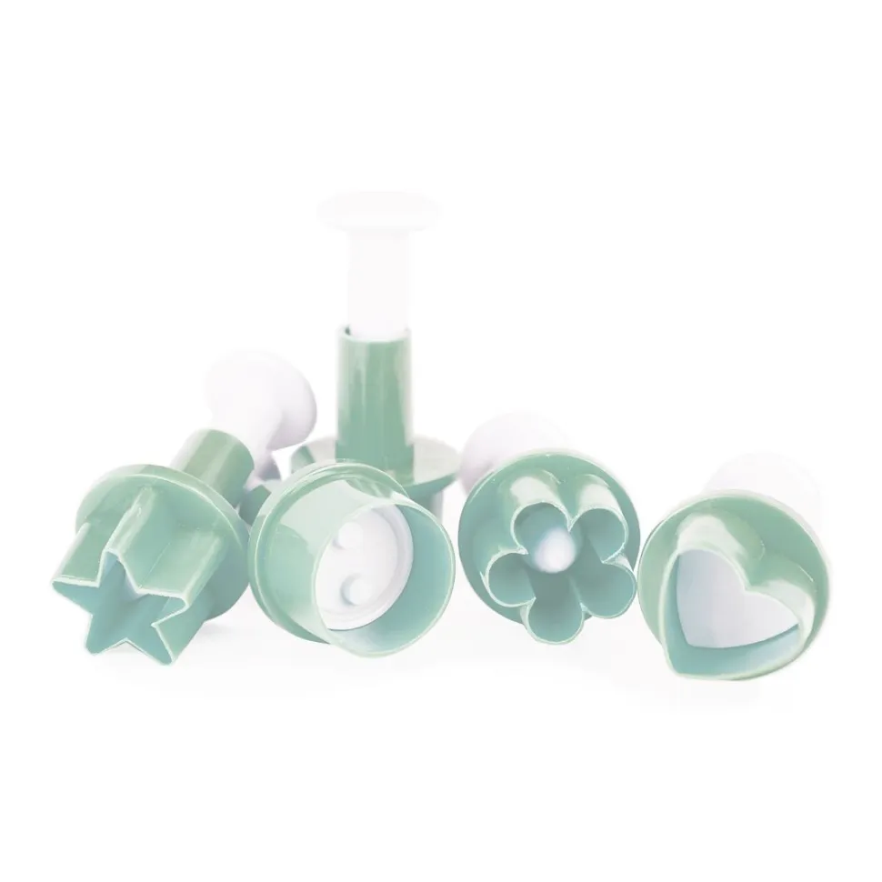 Lot emporte-pièces éjecteurs pour pâte à sucre x5