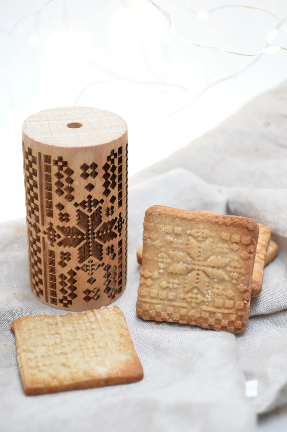 Mini rouleau pâtissier à empreintes Point de croix