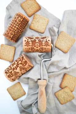 Mini rouleau pâtissier à empreintes Point de croix